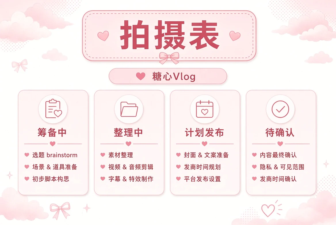 拍摄表